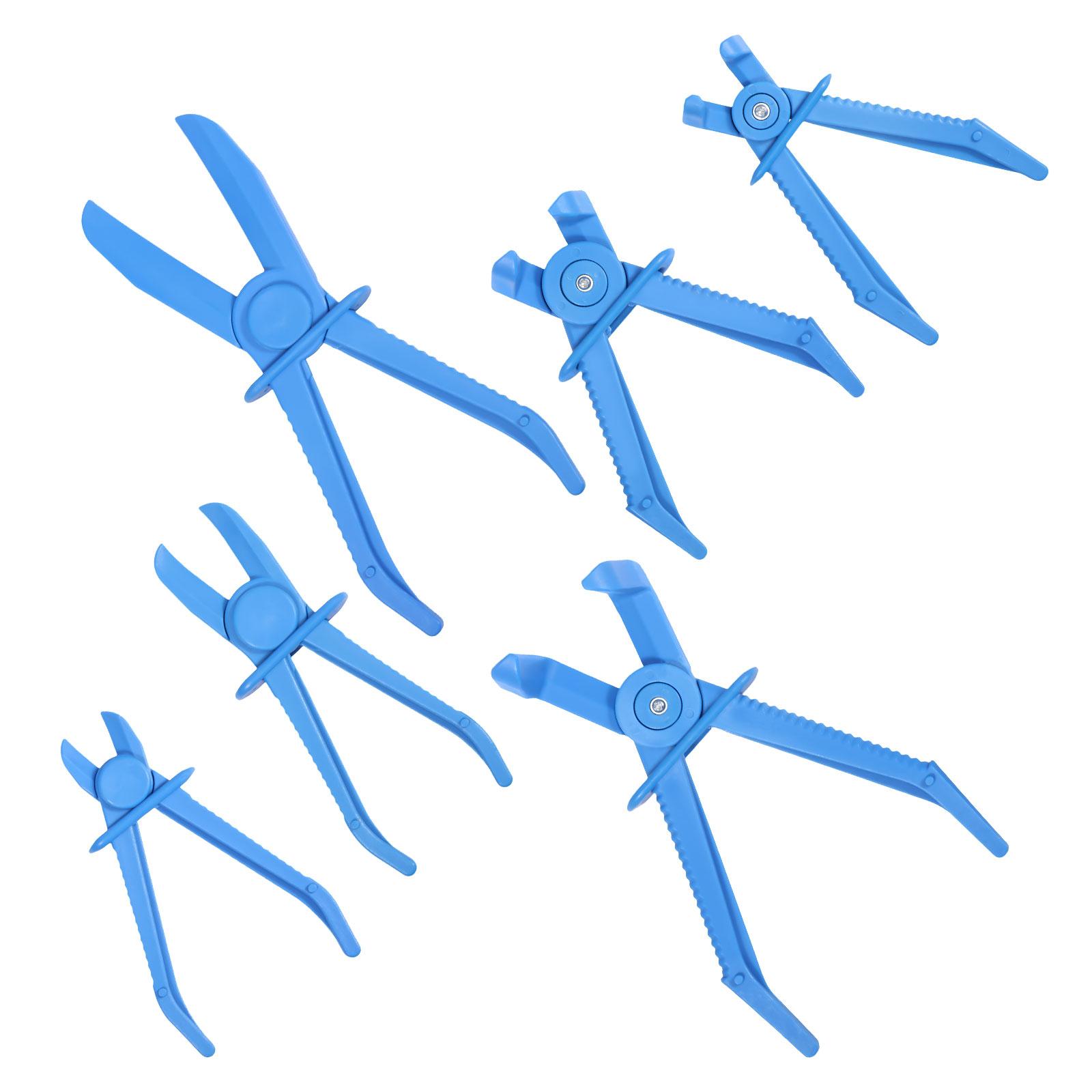 

6 Packs Nylon Hose Clamp Pliers Set Precise Fuel Line Clamp Pliers for Automotive Flexible Hoses Brake Coolant and Fuel Lines