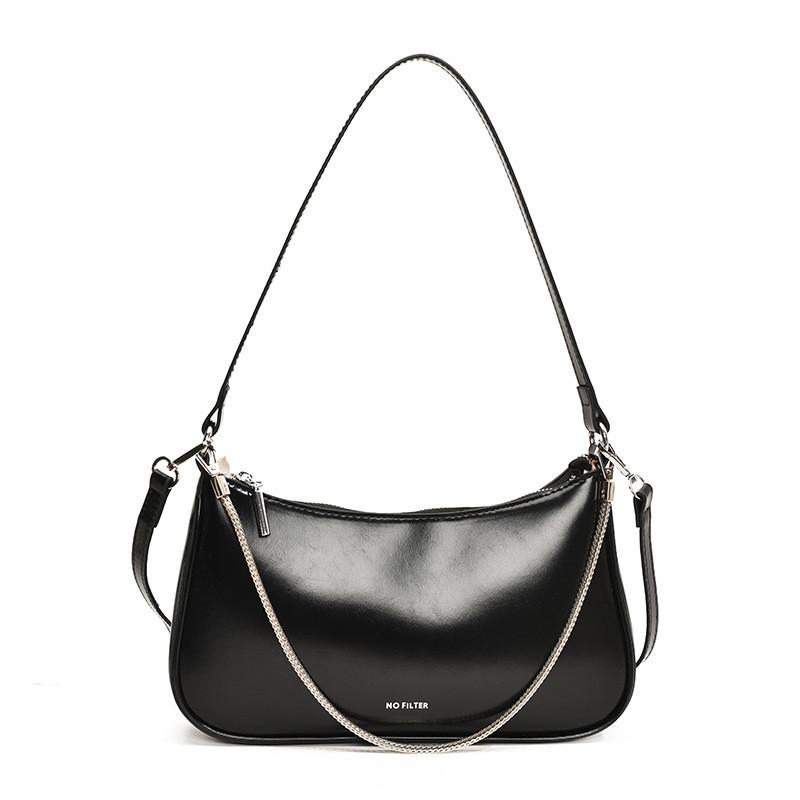 Ielgy Niche High-End French Underarm Bag Chain Baguette Bag Simple Retro Shoulder Crossbody