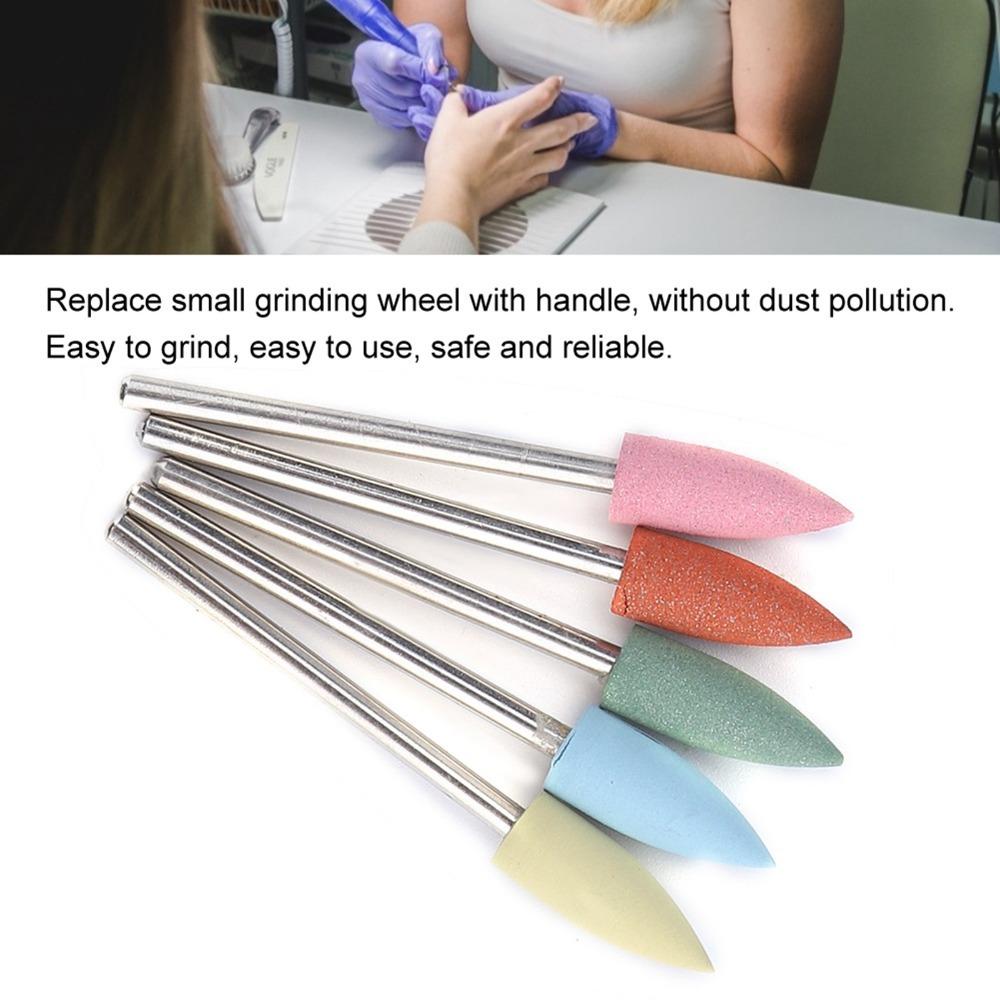 

5PCS Silicone Rubber Silicone Rubber Grinding Head Silicone Nail Drill Bits Nail Care