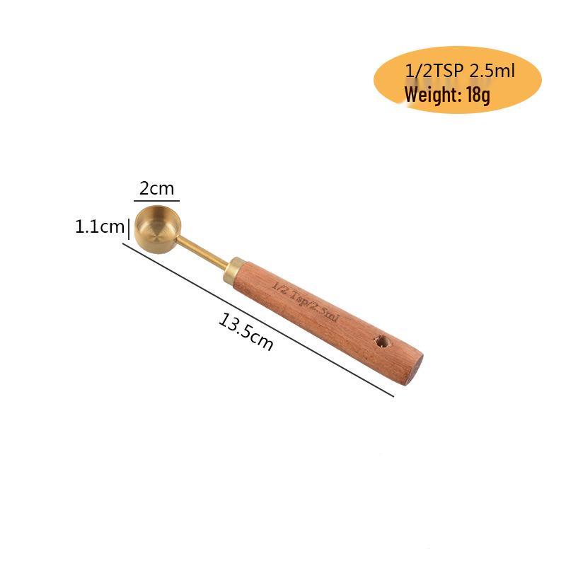 8-delige RVS Maatbeker & Lepel Set met Aciahout Handvatten voor Bakken