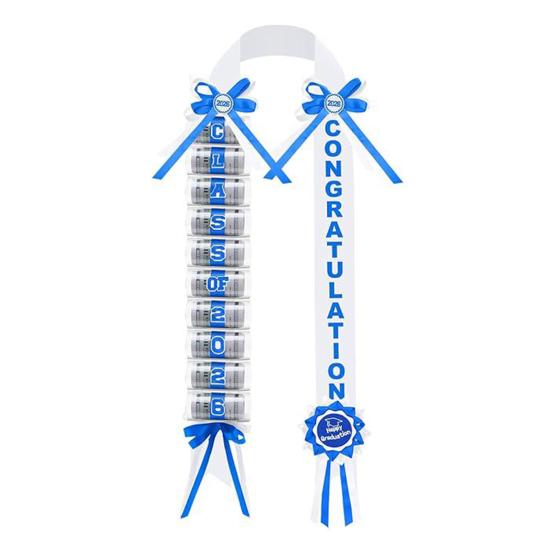 2026 Graduation Money Lei with 11 Cash Holder Double Braided Grad Ribbon Leis Graduation Gifts for Class of 2026 High School College Party Supplies
