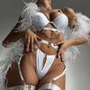 Himealavo Fine Lingerie Sexy Fancy Underwear 5-Piece Delicate Luxury Erotic Sets With Chain Bra And Panty Set Garters Intimate