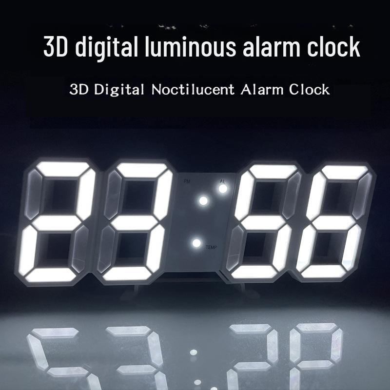 

Светящийся 3D цифровой будильник - современные настенные и настольные часы для гостиной White Case