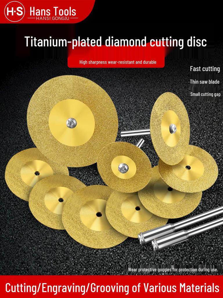 Diamond Cutting Disc for Electric Grinder - Small Grout & Tile Saw Blade, Ceramic & Jade Hand Drill Grinding Disc