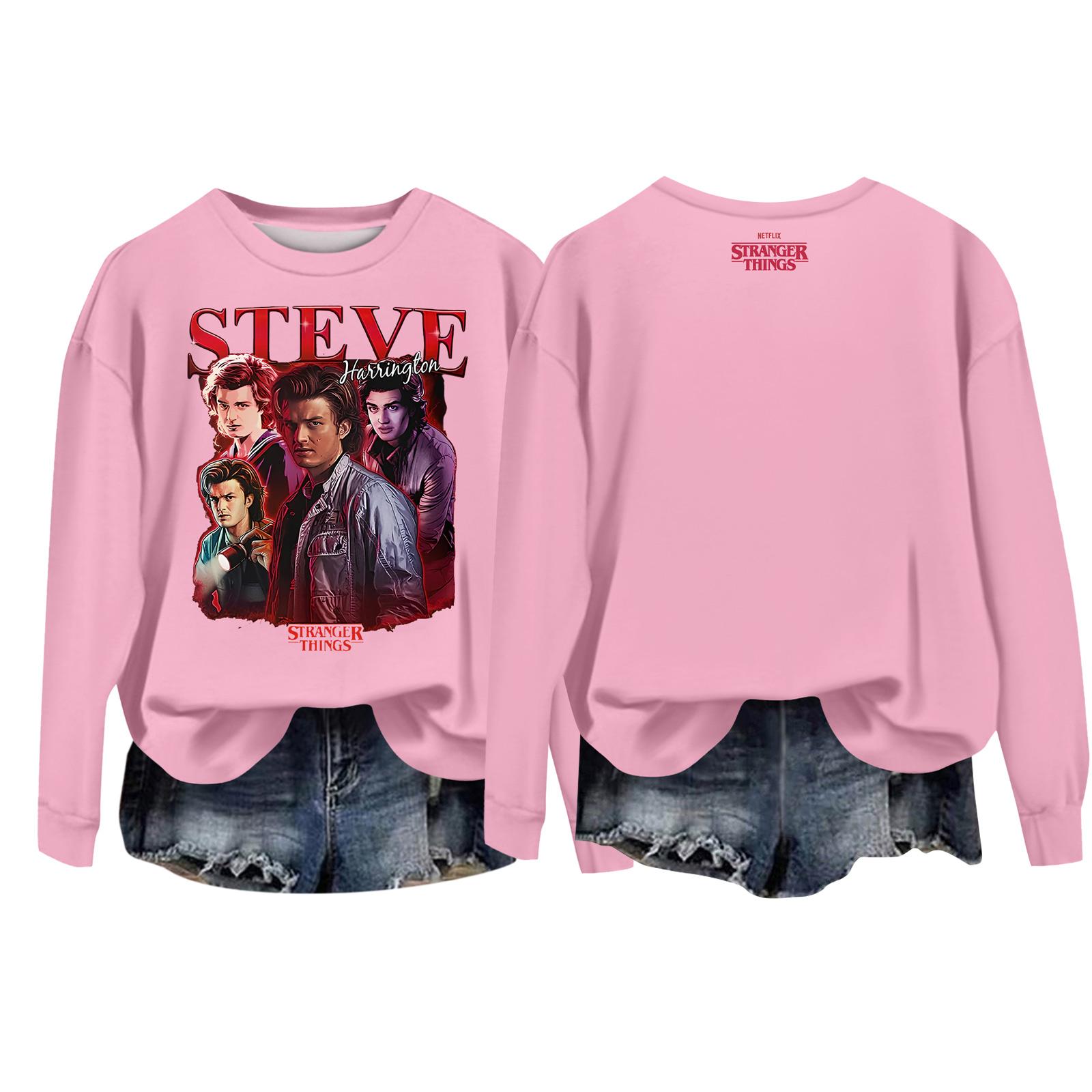 

Женский повседневный пуловер с круглым вырезом и длинным рукавом с принтом ко Дню святого Валентина S розовый