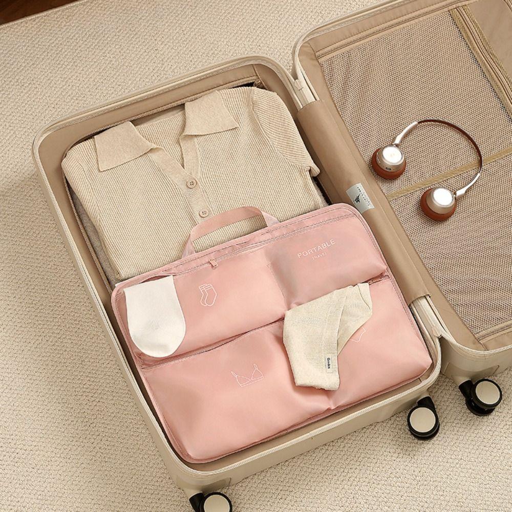 Large Capacity Hanging Clothes Bag 1 Compartments Foldable Closet Socks Dispenser With Handle Space-Saving