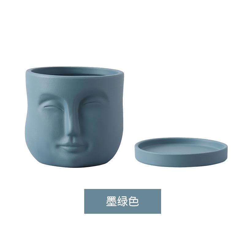 Creative Humanoid Head Ceramic Flower Pot Plant Flower Vase Garden Decoration Special-shaped Irregular Human Head Vase Art Decor