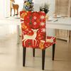 6 Stück Weihnachts-Stuhlhussen Weihnachts-Druck Sitzbezug