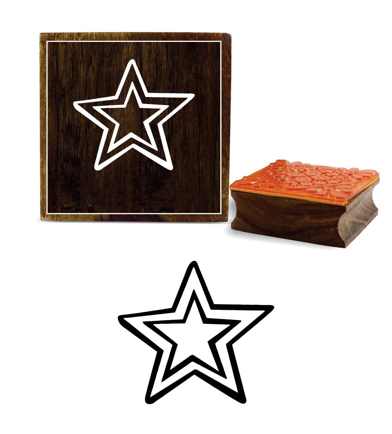 

Printtoo Star Design Деревянный резиновый штамп Скрап-бронирование Квадратный ремесленный блок-2 x 2 2 x 2 Inches коричневый