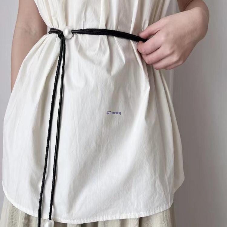 Sommer Perle Dünner Taillen Seilgürtel für Kleider – Damenmode Accessoire im Schlichten Stil