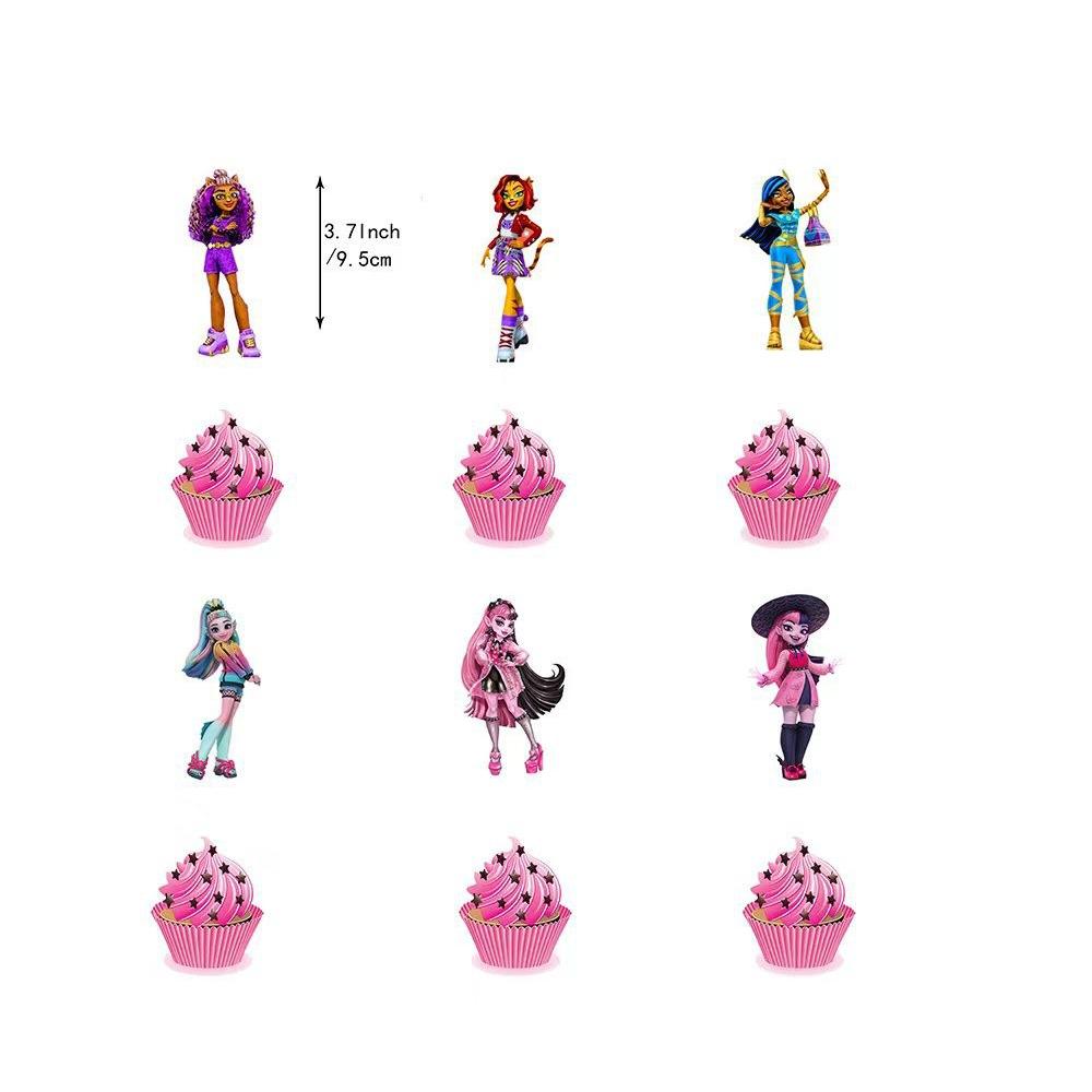 30 ks párty doplňků Monster High včetně banneru, ozdob na dorty, balónků