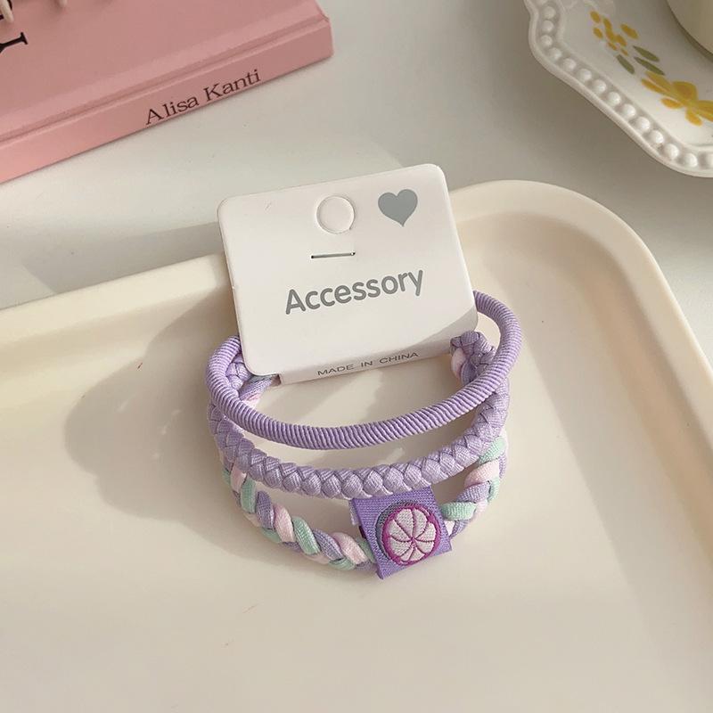 Zweifarbige Candy Twist Geflochtene Haargummis - Dickes, Hochelastisches Band für Frauen