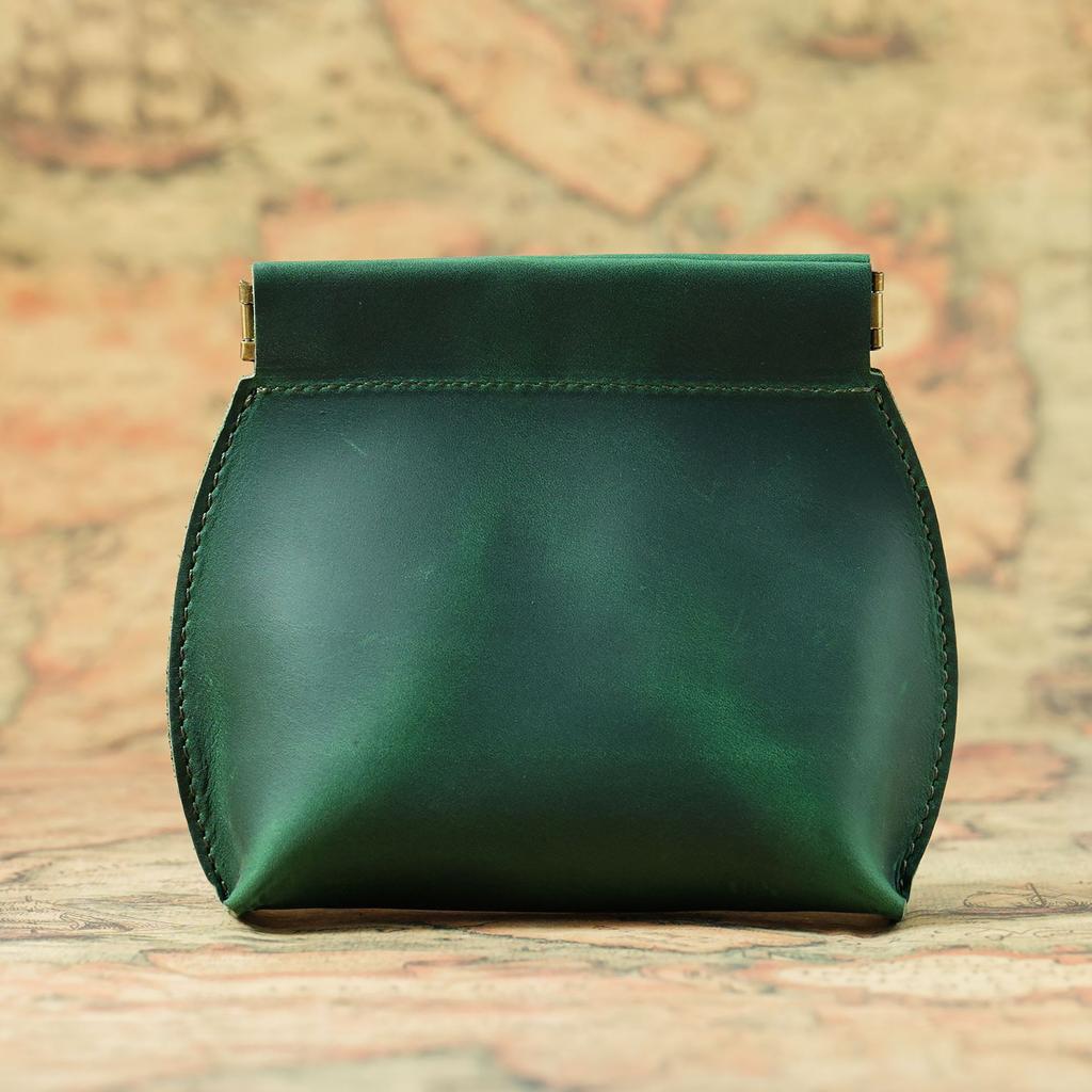 Crazy Horse Leather Squeeze Coin Purse Retro Mini Pouch Multi-Use Storage Bag for Jewelry Cards Soft Touch Unisex Small Coin Bag