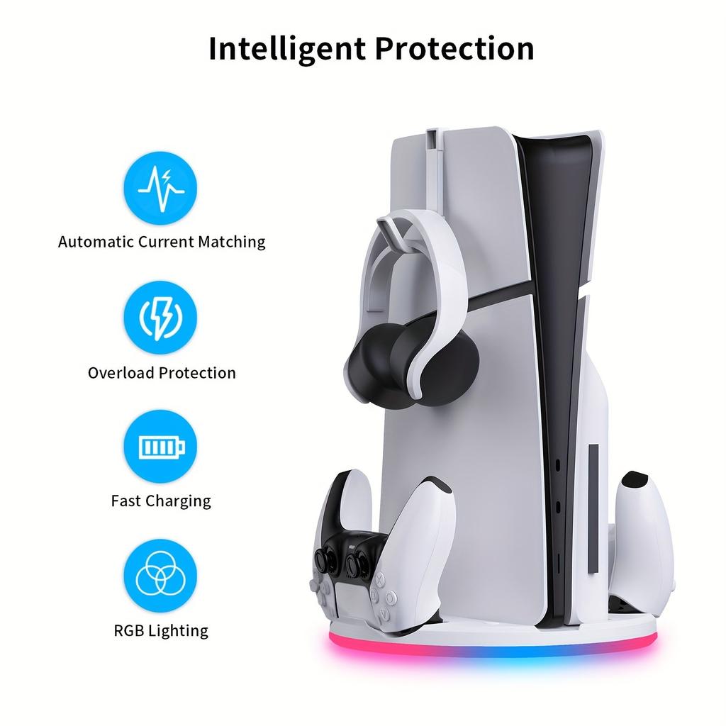 Colorful Luminous Bracket for PS5 Slim Game Console, Optical Version Digital Version Base Bracket for PS5 Slim Game Console