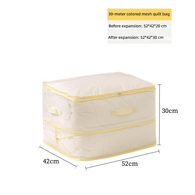 Large Capacity Mesh Storage Bag For Clothes Blankets Down Jackets Cotton Quilts Moisture Proof Dust Proof Organizing Bag
