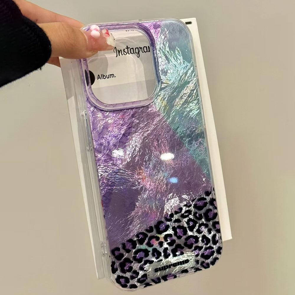 Splicing Purple Leopard Print Girls Phone Case for Xiaomi 13T 14T 11 Lite NE Poco X5 M6 Pro X6 X7 X3 Pro NFC C65 C61 M5S Cover