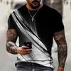 2022 Brand Three-dimensional Flame Colorful Aurora 3D Printing Lycra Polyester Short-sleeved Men's T-shirt Oversized Summer Top