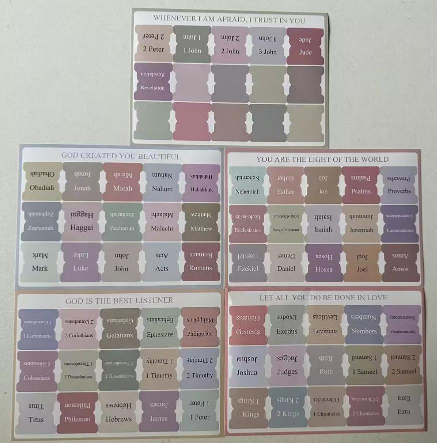 Bible Index Label Morandi Color, Bible Index Label Stickers, Book Separation Stickers
