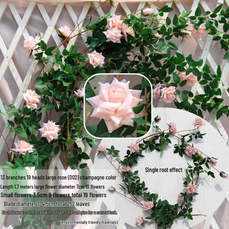 Artificial Rose Vine Hanging Decor for Walls and Ceilings