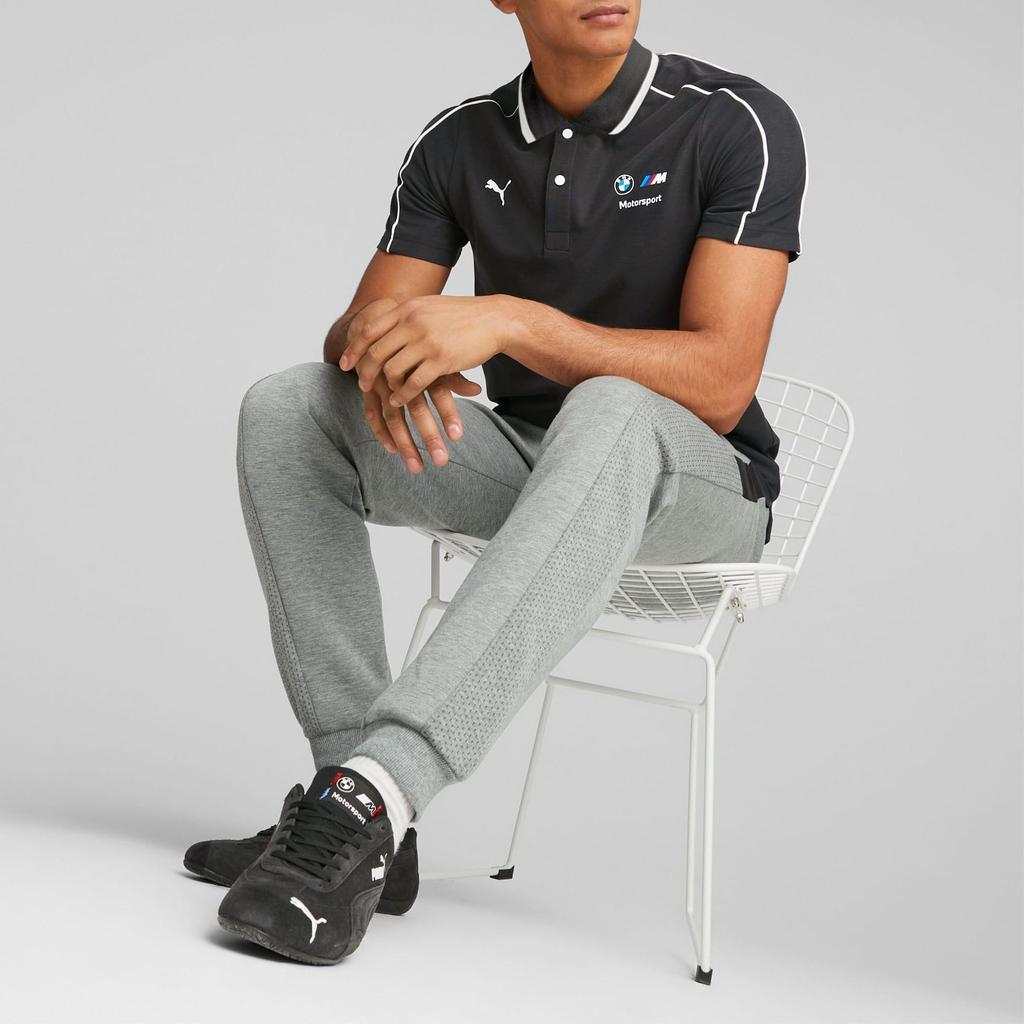 Puma X BMW Motorsport Buchstaben-Print Lässiges Kurzarm-Poloshirt Herren Poloshirts Schwarz 538135-01