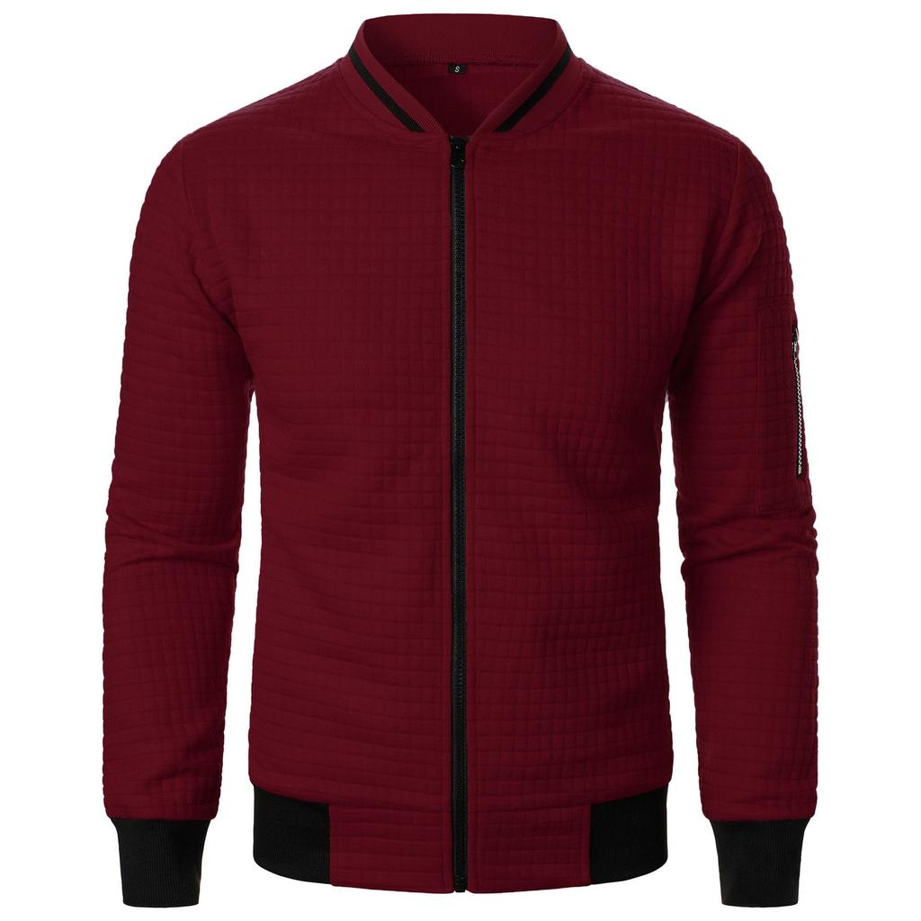 New Men's New Zip Stand Collar Sweatshirt Jacket Men's Casual Jacquard Cardigan Sweatshirts Baseball Jackets Men Clothing Yasheng
