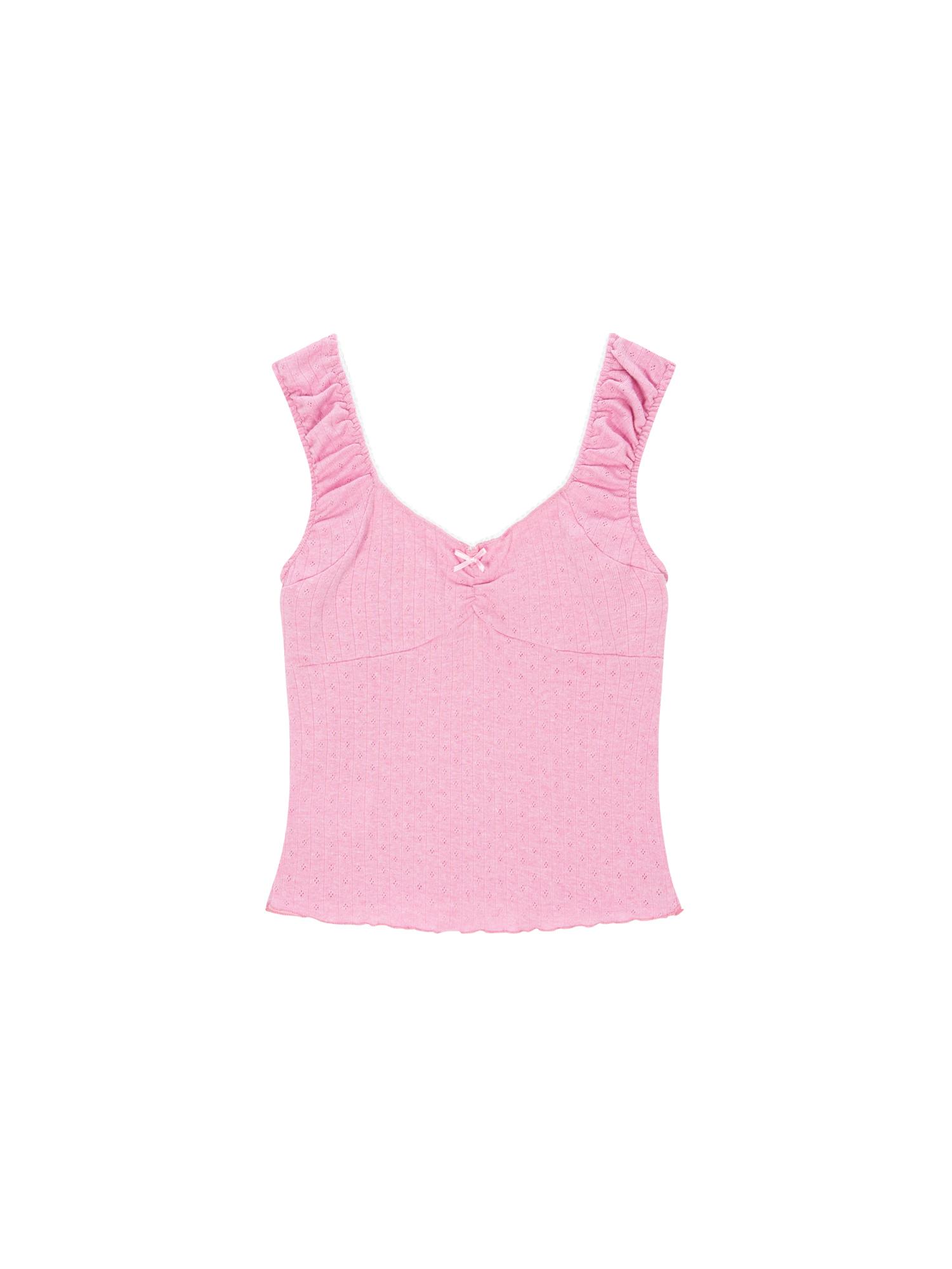 Salad Basket Frill Lace Cap Sleeve - Pink Free