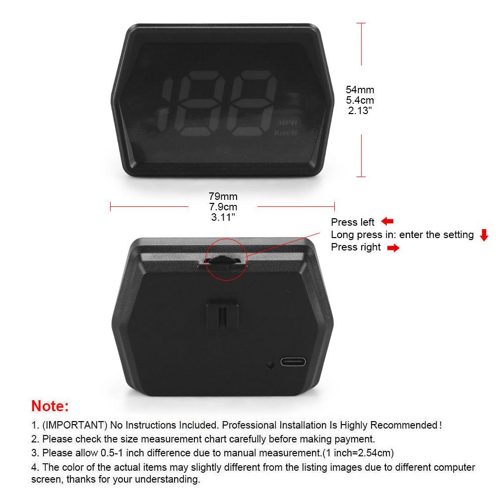 G20 Head Up Display With USB Connection HUD Speedometer Compass GPS Car Projector Overspeed Alarm Mph Kmh HD Display