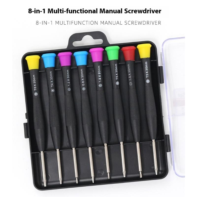 Heavy Duty Magnetic Screwdriver Set 8 Interchangeable Heads Suitable For Professional And Home Use Tight Space Repairs