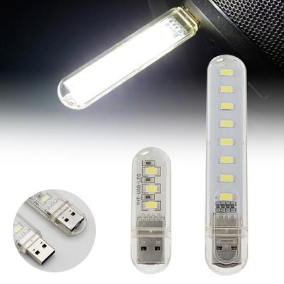 Mini přenosný USB 5V 3 DC skříňový 8LED noční světlo do skříně stolní lampa na čtení
