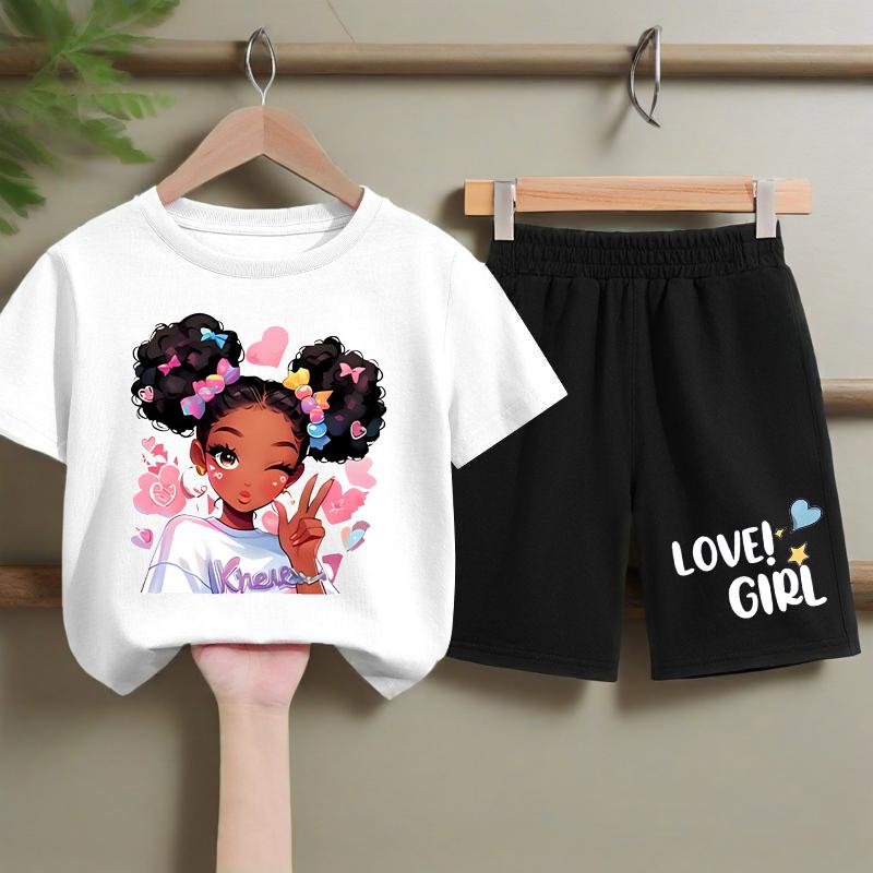 

Summer Fun Girl Printed Kids T-shirt Shorts 2pcs Sets Children s Boy and Girl Casual Outfits Kids Short Sleeve Top Set Sport Sweatsuit 100