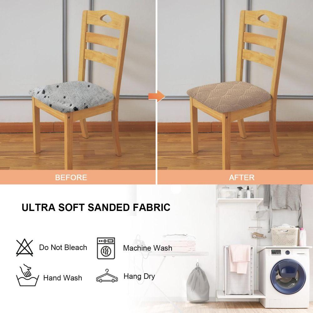 Stain Resistant Dining Chair Covers Waterproof Oil-proof Seat Protector Pet Claw Resistant Scratch Resistant
