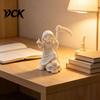 Black White Sculpture 3D Printed Cute Grim Reaper Figurine, Skeleton Little Statue with Unique Holiday Gift Scythe & Skull Base, Funny Gothic