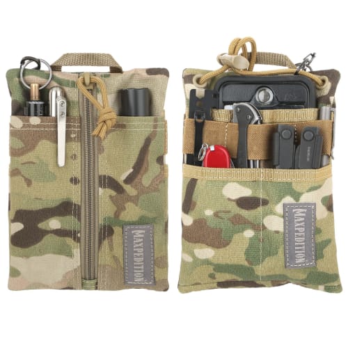 MAXPEDITION Plate Pocket Organizer, 5" x 7" (Multicam), Durable EDC Tool Pouch for Men, Neck Wallet with Paracord Strap, Holds Flashlight, Multitool,