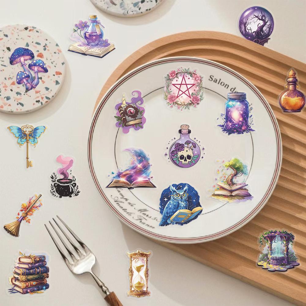 50 Transparent Cartoon Magic Planet Sticker Pack Waterproof Transparent PET Manual Material Decorative Guitar Notebook