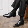 New Men's Pointed Patent Leather Dress Business Casual Shoes Male Black Brown Loafers Wedding Dress Homecoming Footwear