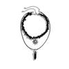 2 Piezas Gótico Boho Piedra Irregular Cadena Ajustable Collar para Mujeres Vintage Girasol Cristal Colgante Gargantilla Y2K Joyería Regalo Nuevo