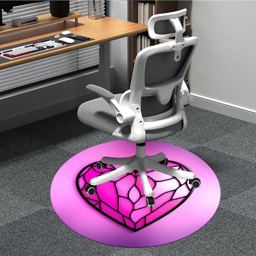 

1pc Stained Glass Heart Chair Carpet for Office, Non-slip, Soft and Durable Office Rug, Perfect for Office yy260131007 80cm by 80cm