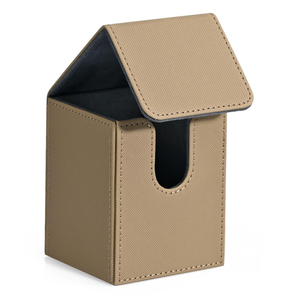 Card Deck Box,Card Storage Box holds 100+ Single Sleeved Cards, PU Leather Magnetic Closure for Magic cards TCG cards