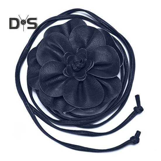 Boho Flower Waist Belt for Women Girls Floral Faux Leather Rope Waist Band Wedding Dress Thin Waistband