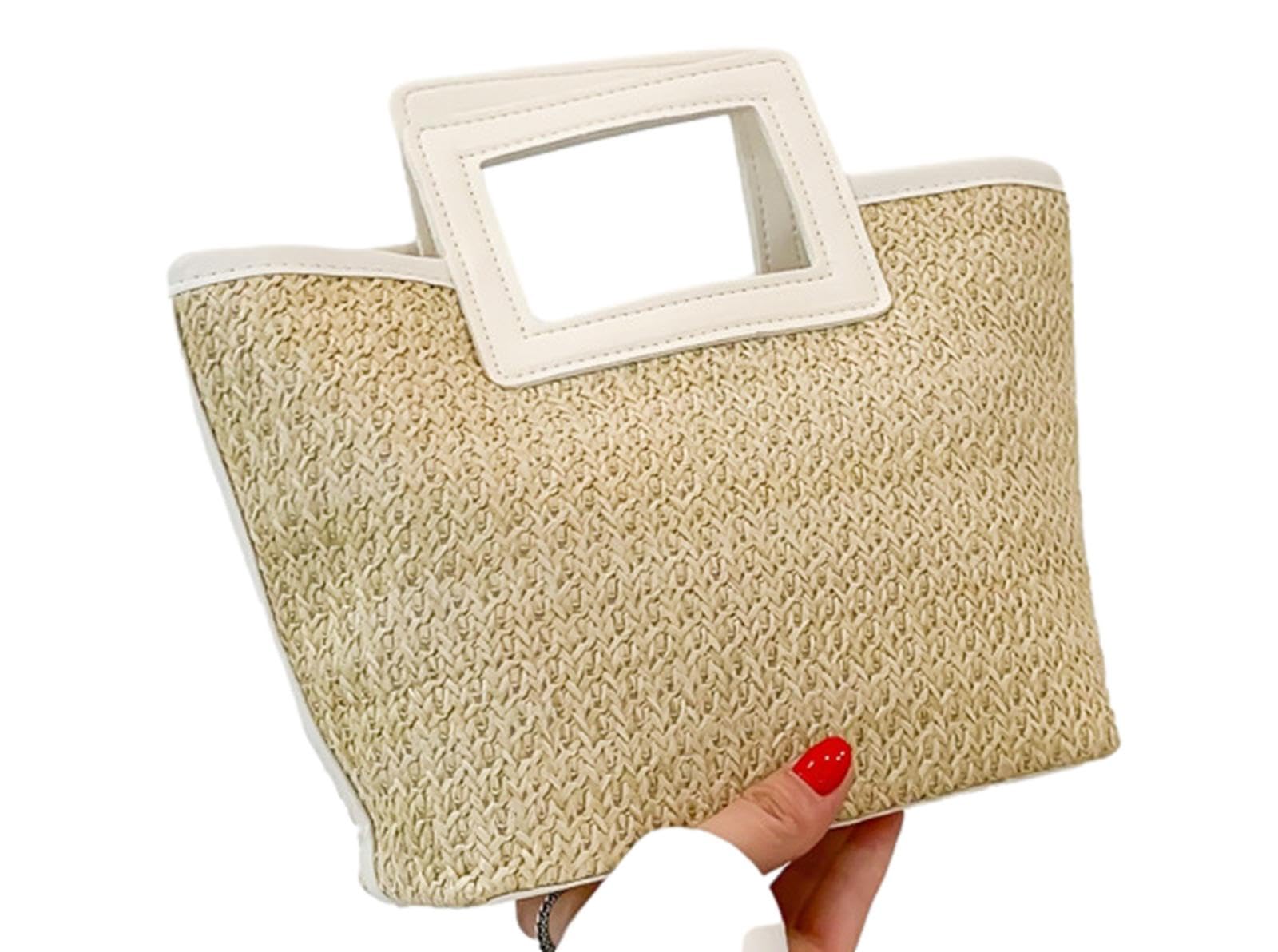 

Basket switching tote straw large 2 lightweight [SLOW & MELLOW] bag, handbag, design, leather-like, simple, casual, bag, bag, capacity, colors, black, белый