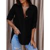 Popular Autumn New Simple Long-sleeved V-neck Button-up Women's Shirt Shirt Women
