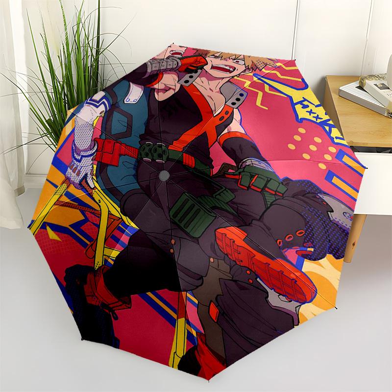 

1pc Outdoor Umbrella with Anime Characters - Automatic Opening/Closing, Portable 3-Fold Design, 8-Rib Iron Frame - Perfect Gift for Fans, Travele