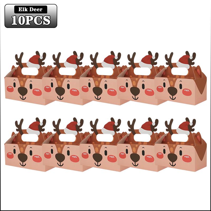 Christmas Small Gift Boxes Cardboard Goodie Treat Boxes Easy To Assemble Paper Boxes for Kids Santa Claus Party Favors Supplies