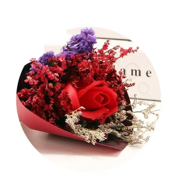 1 Bundle Mini Babysbreath Dried Flowers Rose Soap Flower Artificial Flower Mini Bouquet Wedding Flower Decoration