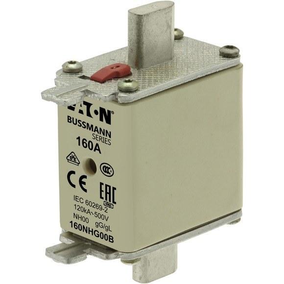 Fuse Link, LV, 160 A, AC 500 V, NH00, gL/gG, IEC, Double Indicator