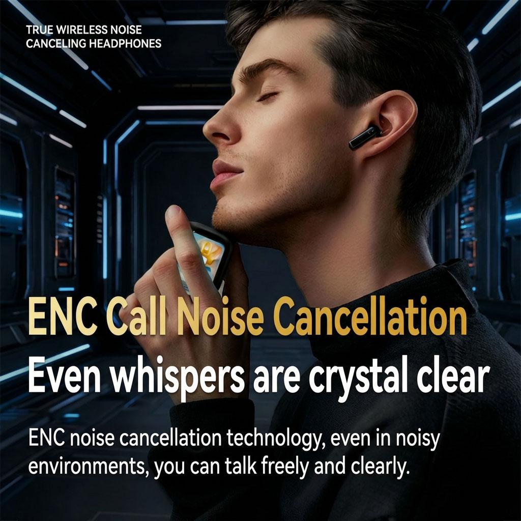 Smart LCD Full Color Screen Earbuds Case Touch Control Volume Wallpaper Switch Headphones