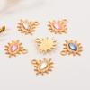 Wholesale 5pcs/lot Colorful Rhinestone Eyes Charms Stainless Steel Pendant For DIY Necklaces Earrings Jewelry Making Accessories