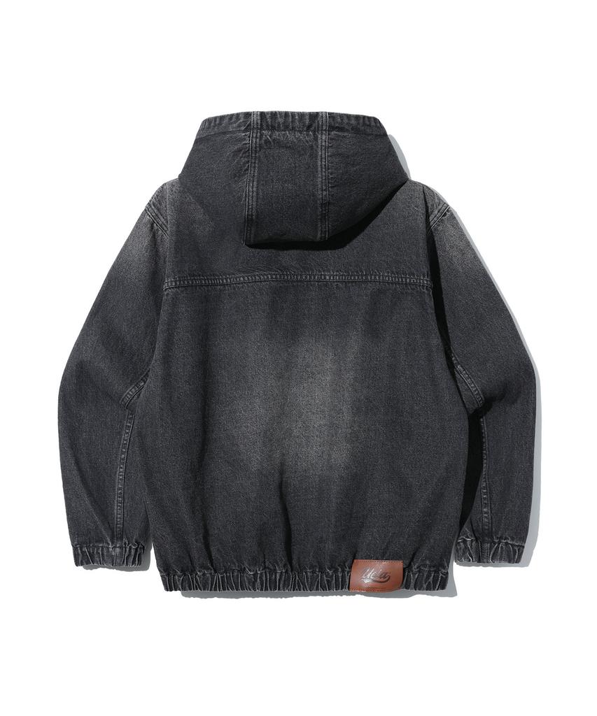 UCLA Unisex Washed Denim Work Hooded Jumper [Dk-Grey] (Uc9Uj20)