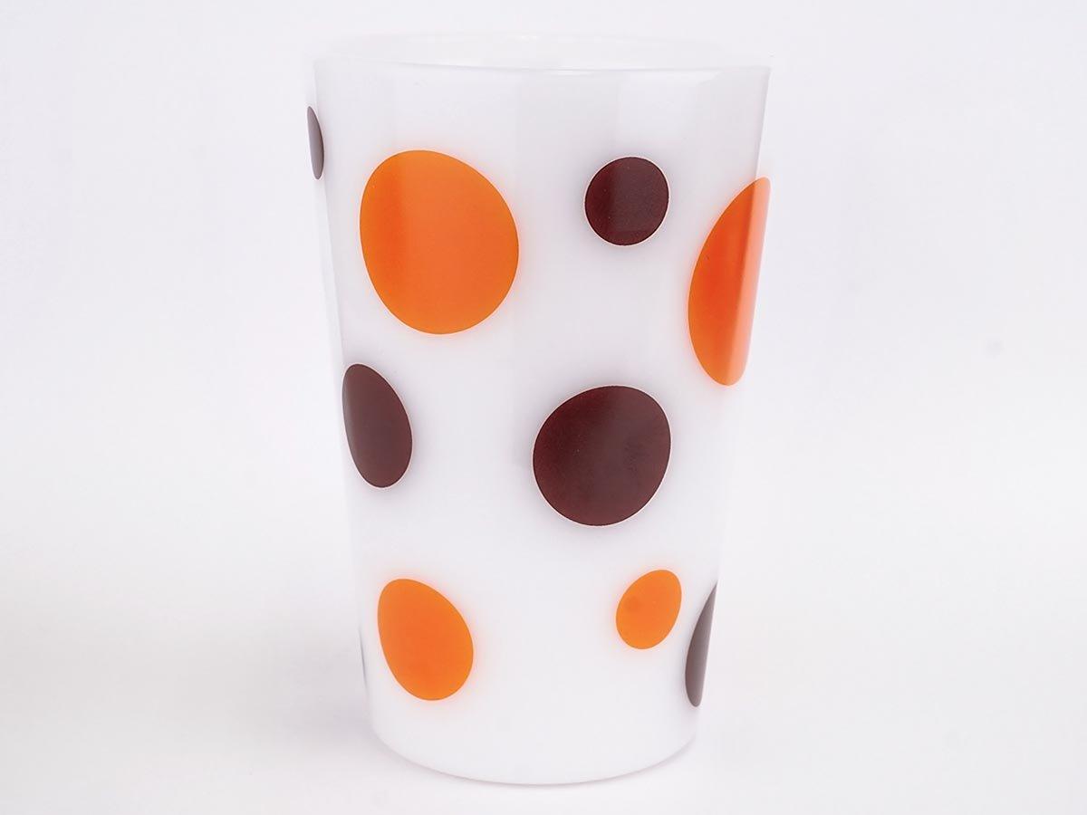 

Old Milk Glass Dot Tumbler Orange x Brown
