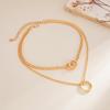 Ingemark Retro Hollow Out Round Interlocking Circles Pendant Necklaces Women Elegant Multi-layer Adjustable Chain Choker Jewelry
